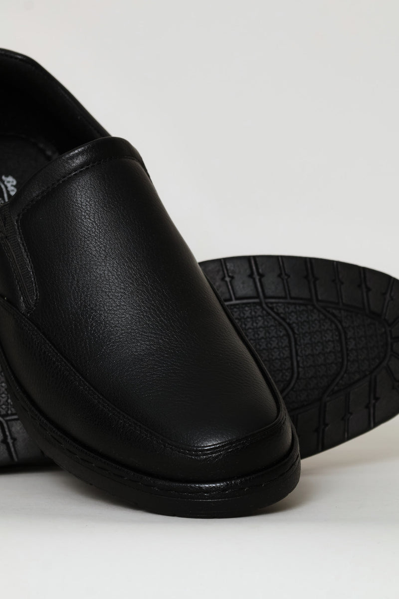 Smart Casual Comfit Slip On With Sole Stitch - Black
