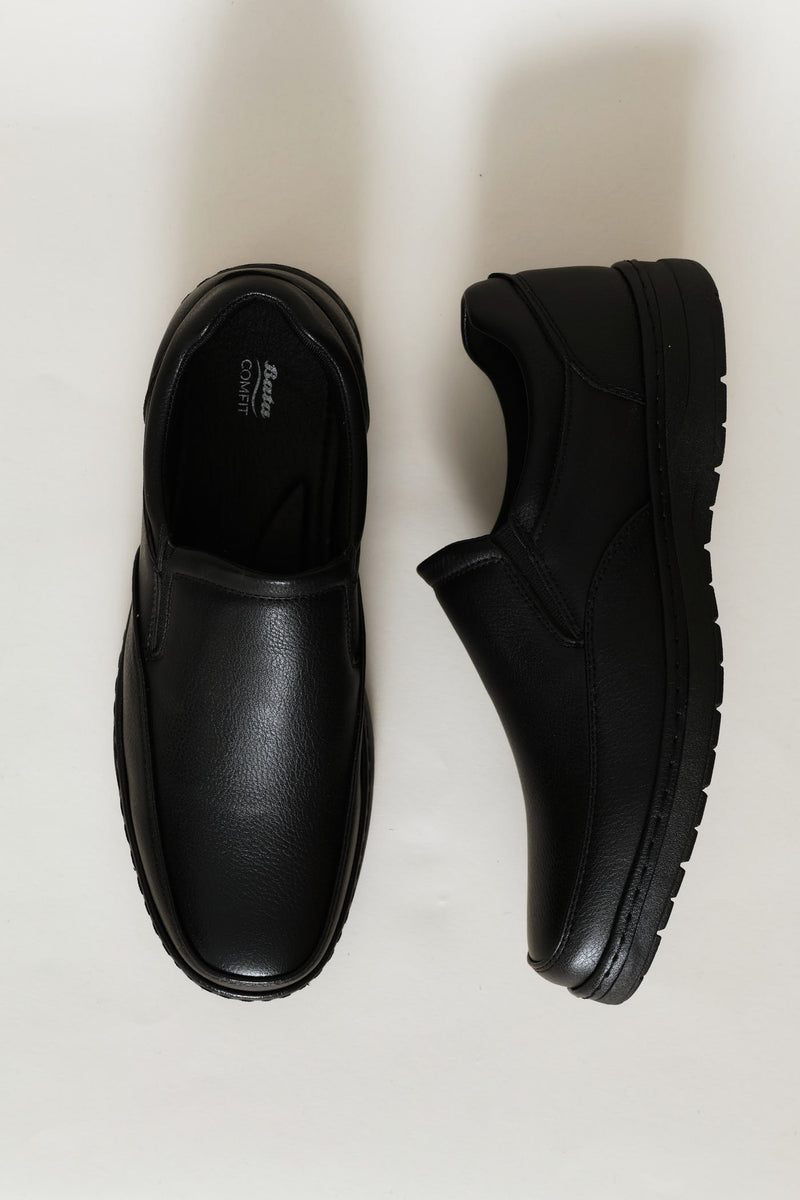 Smart Casual Comfit Slip On With Sole Stitch - Black