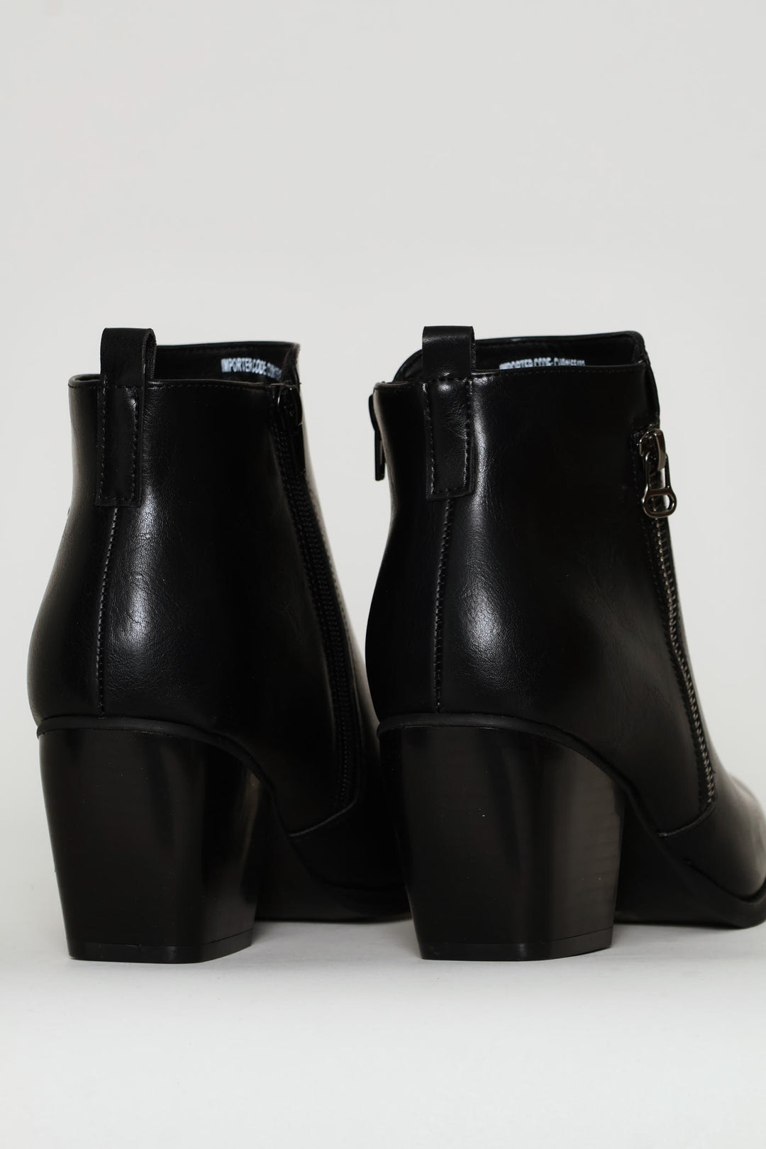 Ankle Block Heel Boot - Black