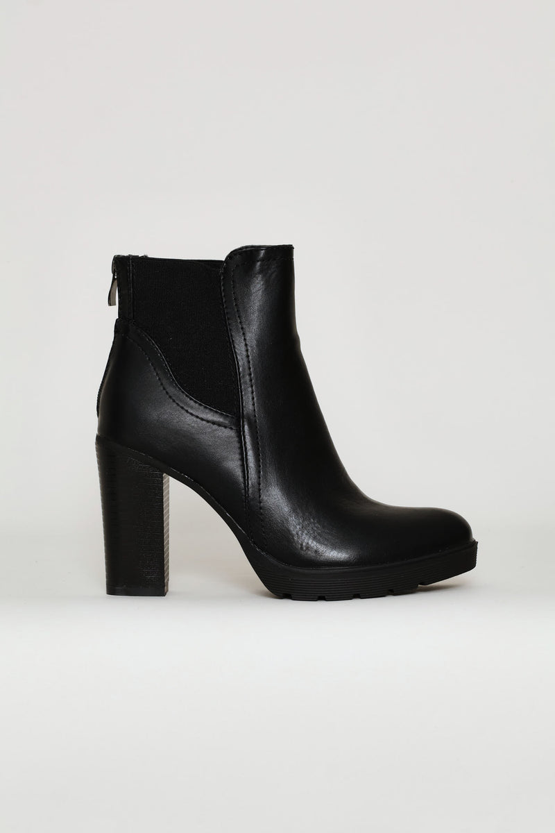 High Heel Ankle Boot - Black