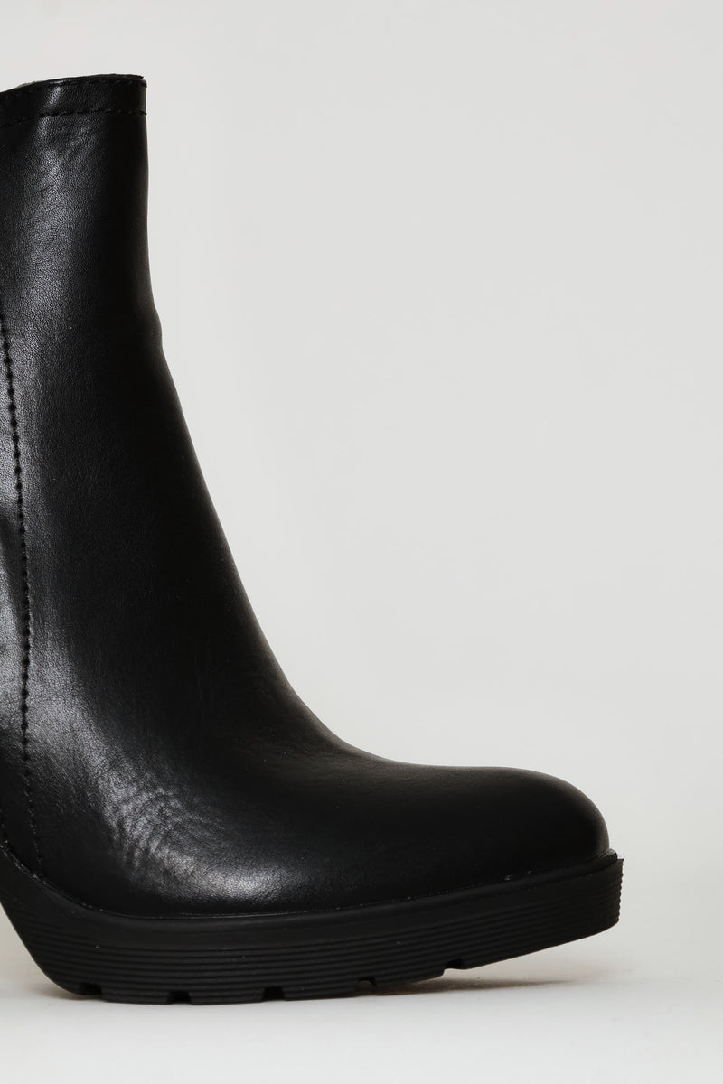 High Heel Ankle Boot - Black