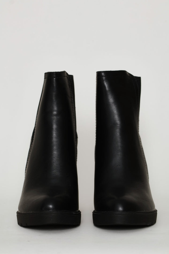High Heel Ankle Boot - Black
