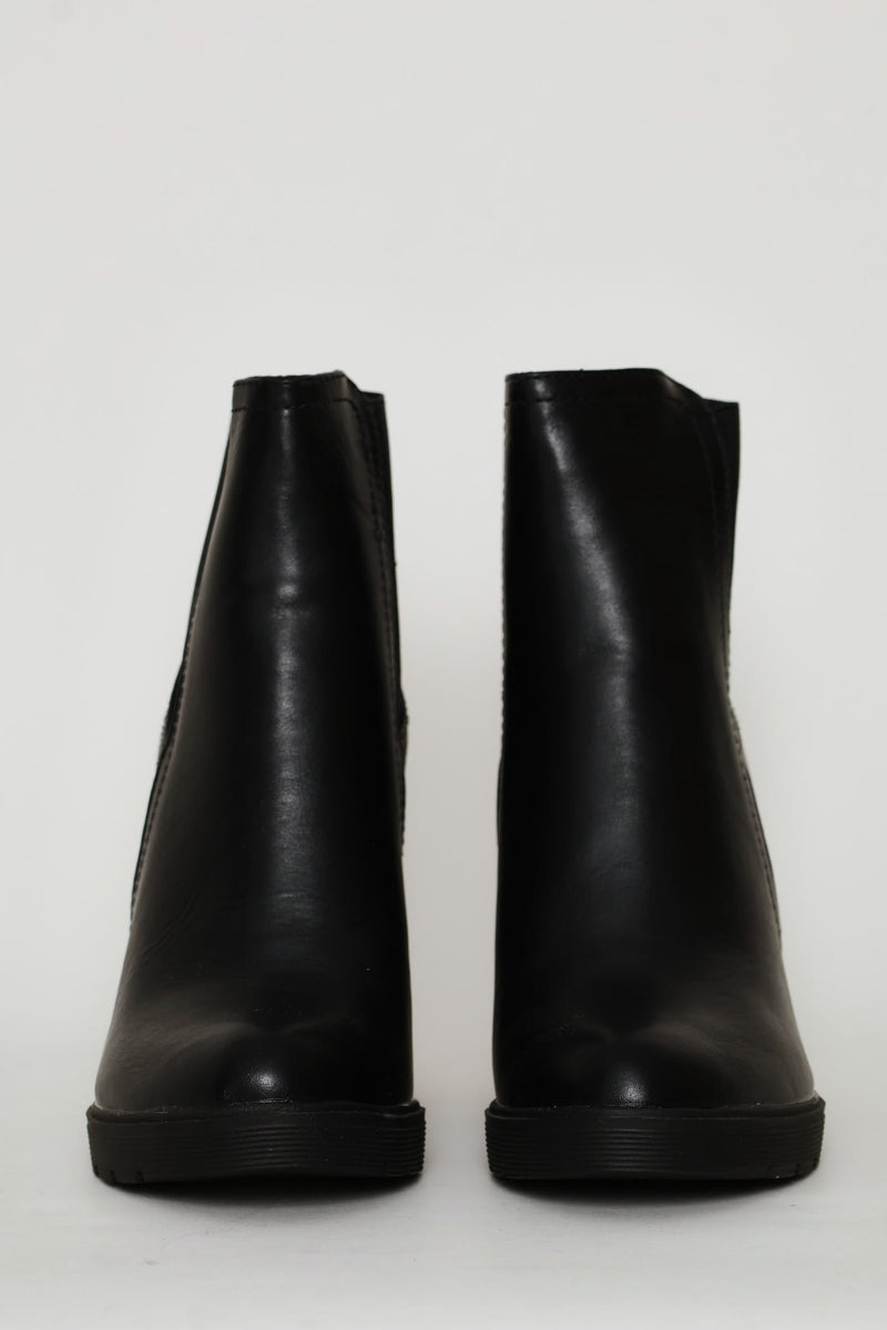 High Heel Ankle Boot - Black
