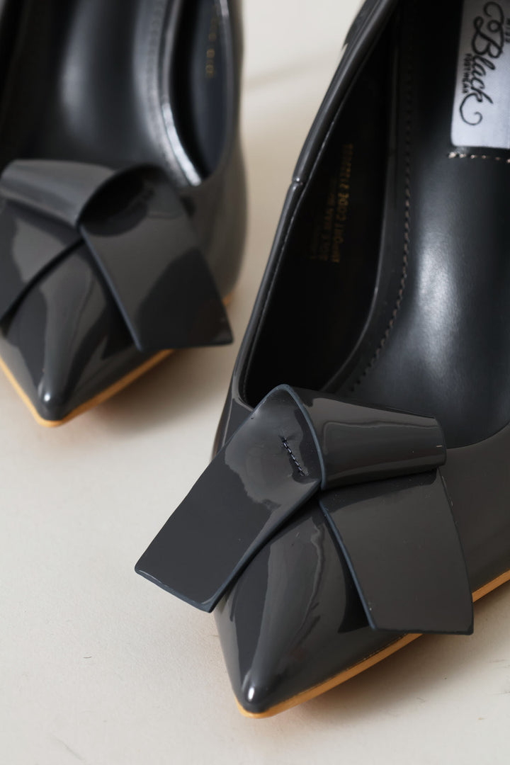 Lola Bow Heel - Grey