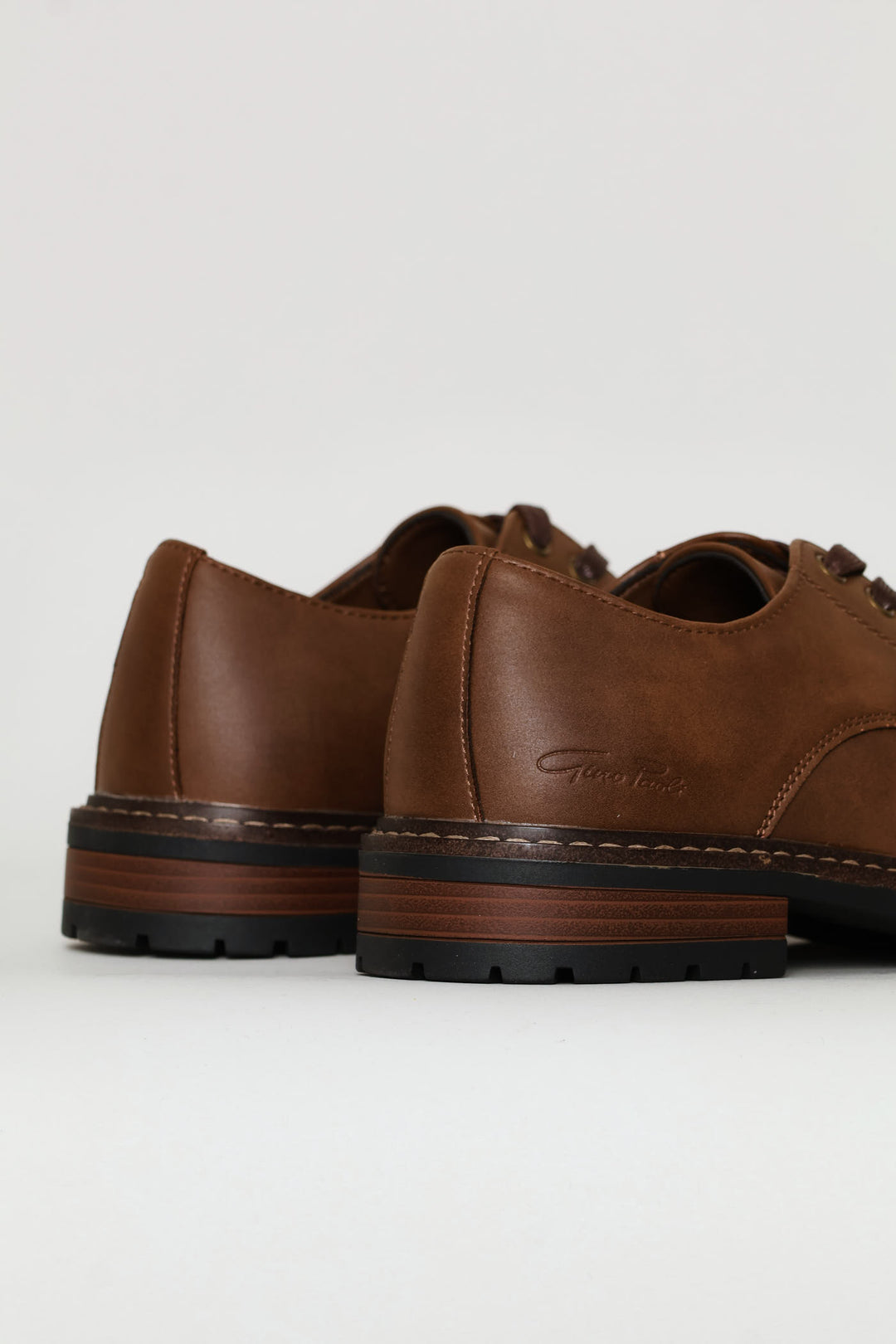 Basic Lace Up Smart Casual Derby Shoe - Brown