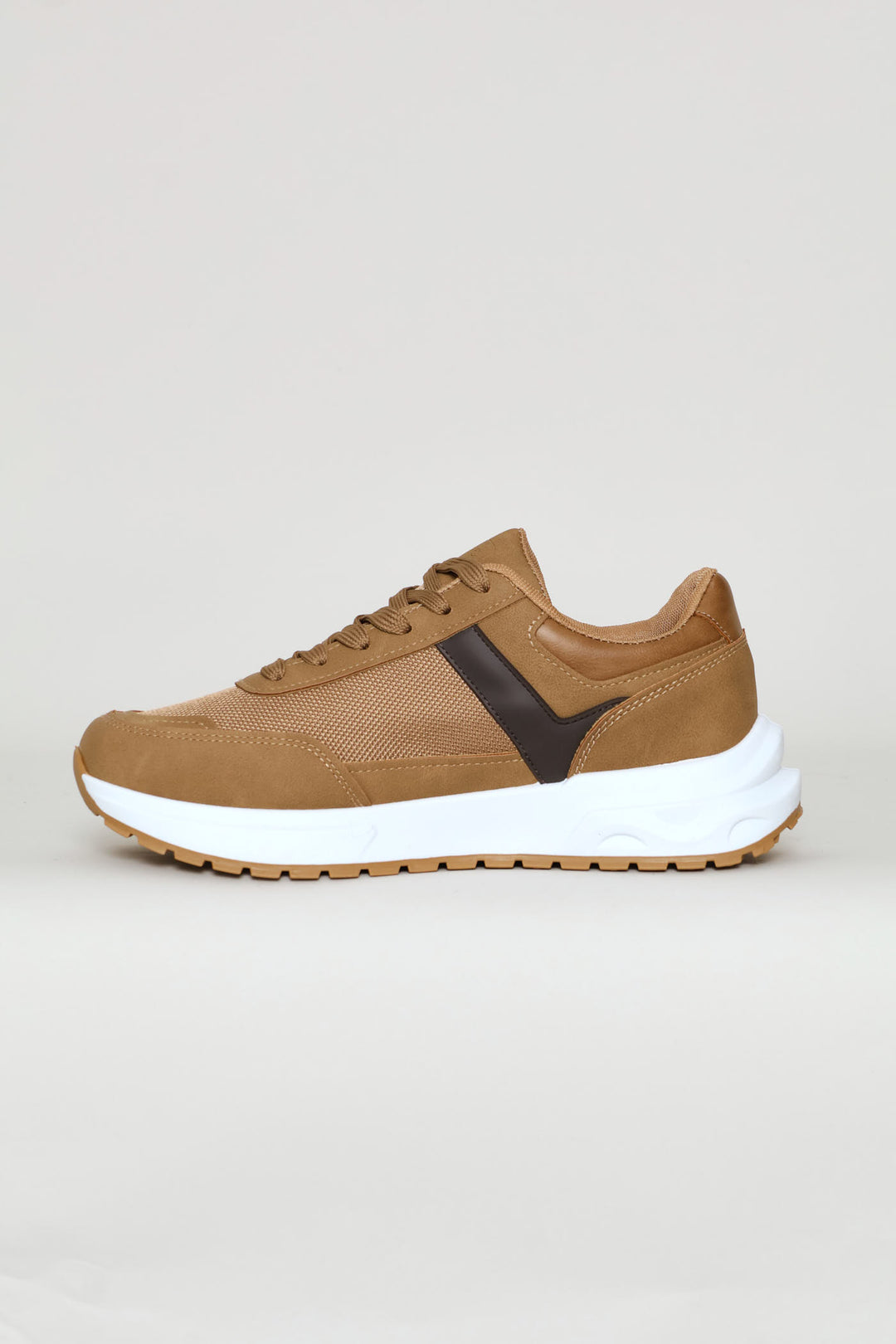 Panel Detail Retro Sneaker - Tan