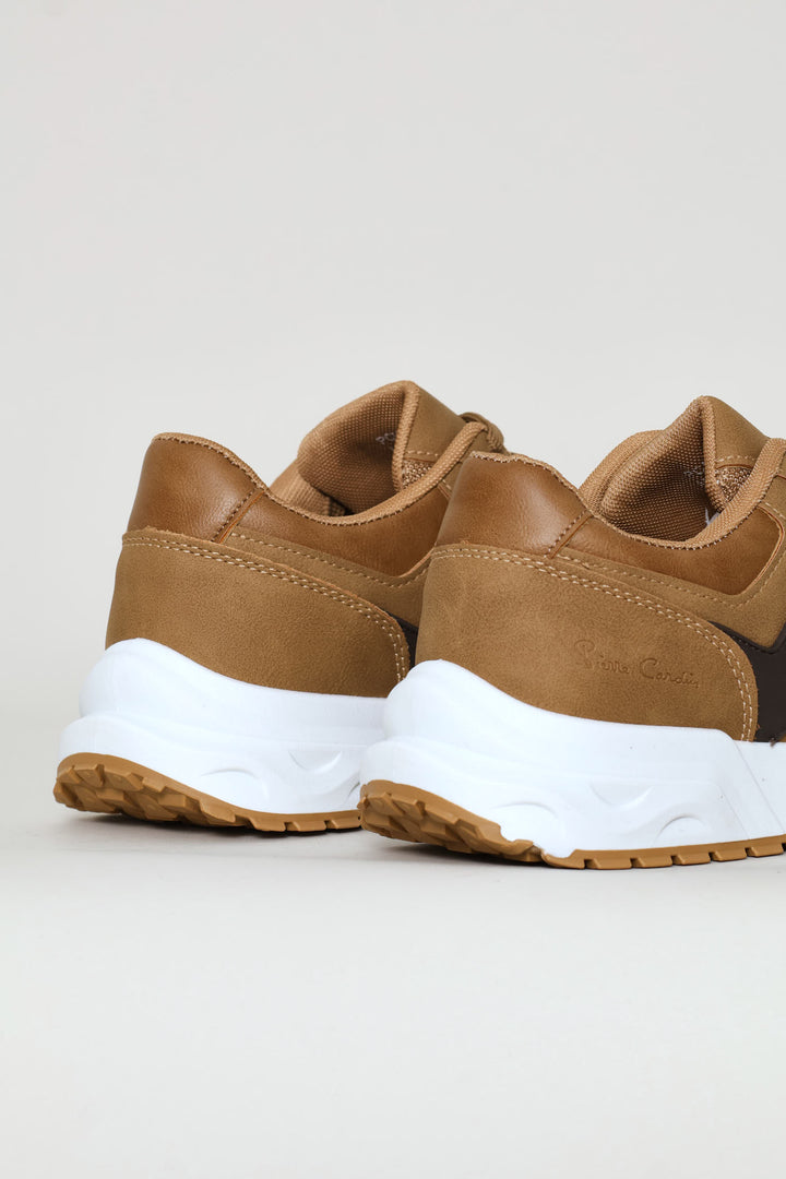 Panel Detail Retro Sneaker - Tan