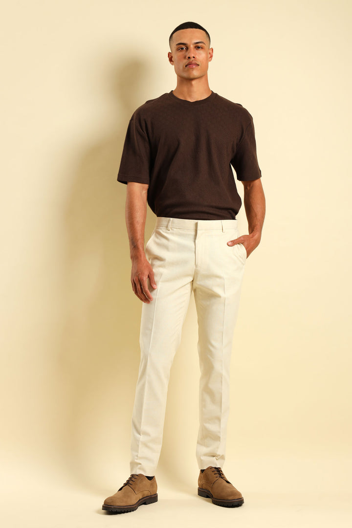 Slim Linen Suit Trouser - Natural