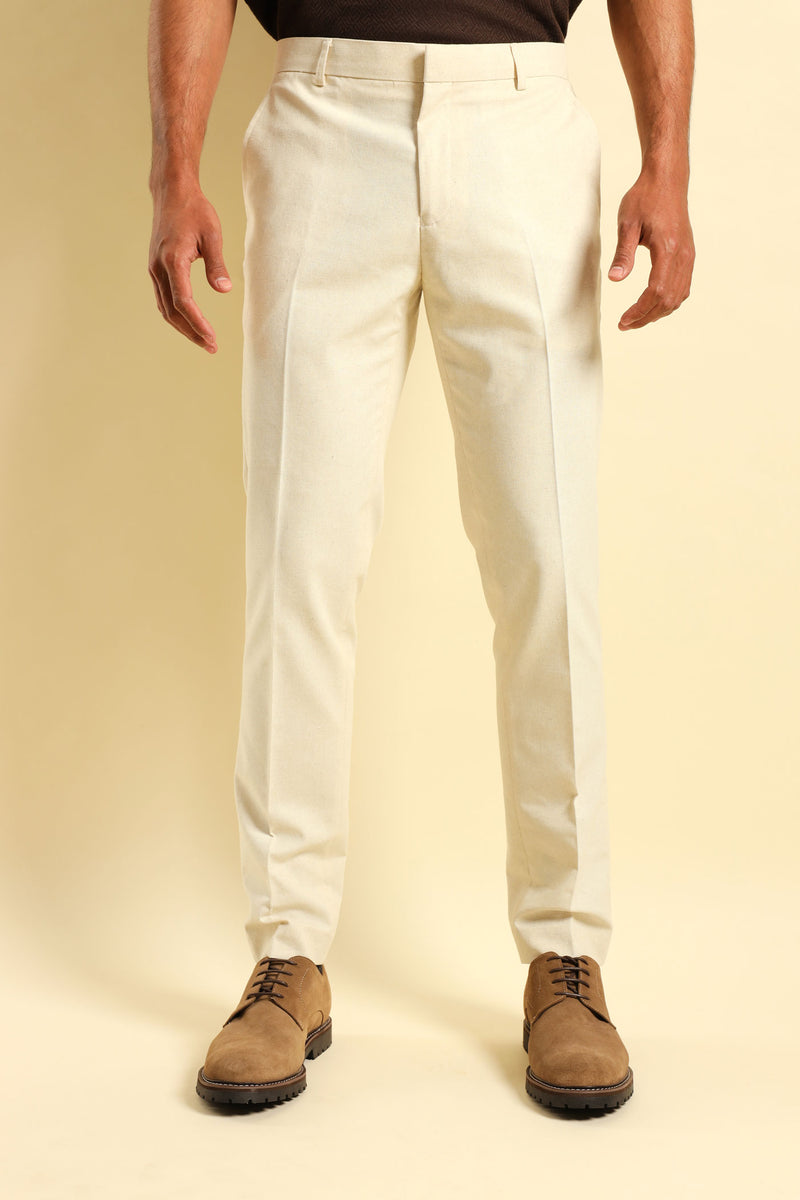 Slim Linen Suit Trouser - Natural