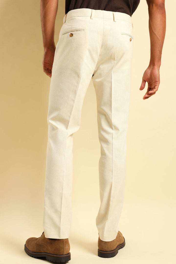 Slim Linen Suit Trouser - Natural