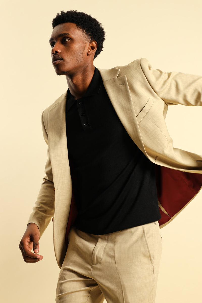 Slim Essential Suit Jacket - Tan