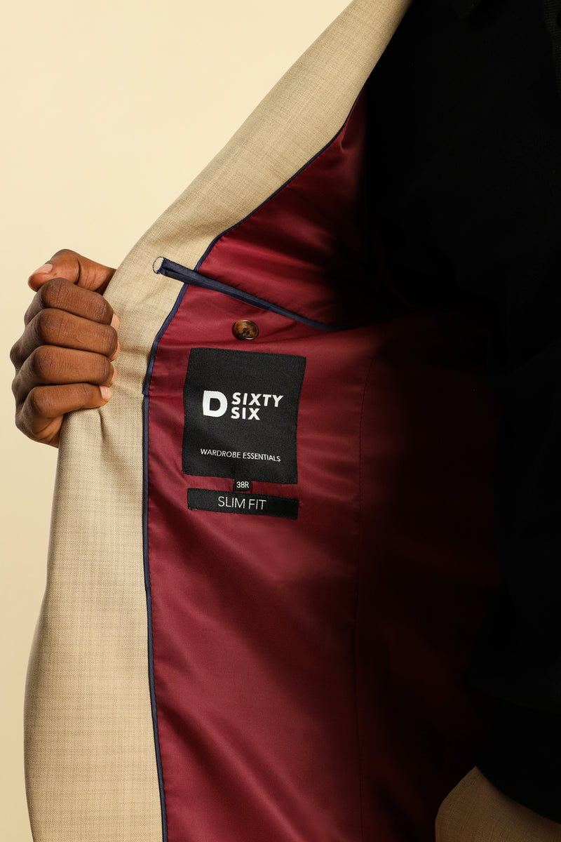 Slim Essential Suit Jacket - Tan