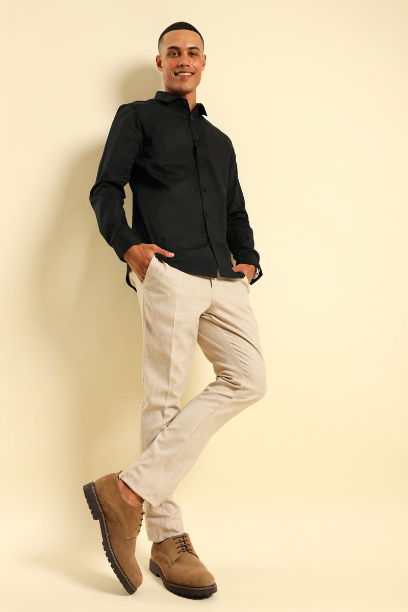 Panel Shoulder Shirt - Black