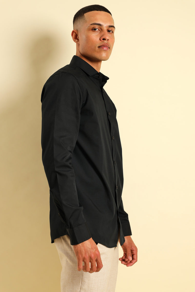 Panel Shoulder Shirt - Black