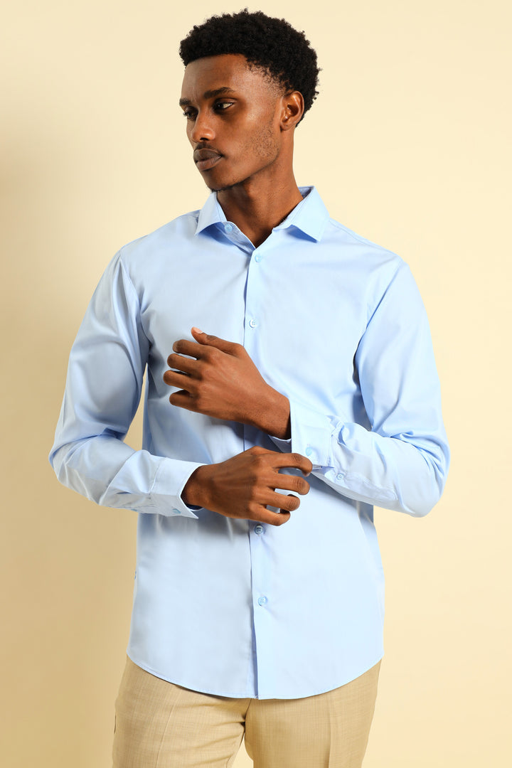 Easy Care Long Sleeve Shirt - Light Blue