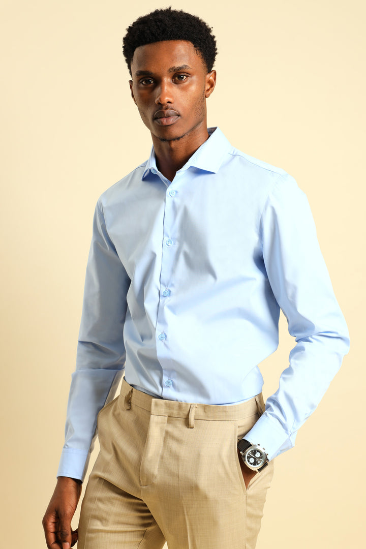 Easy Care Long Sleeve Shirt - Light Blue