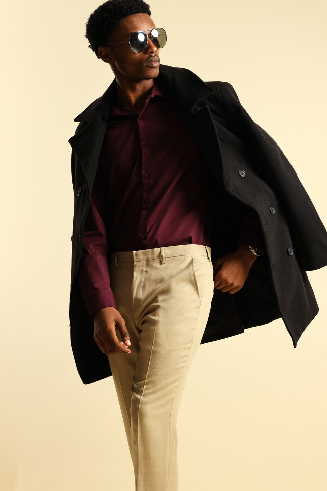 Easy Care Long Sleeve Shirt - Burgundy