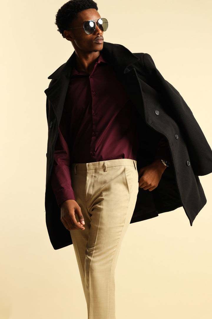 Easy Care Long Sleeve Shirt - Burgundy