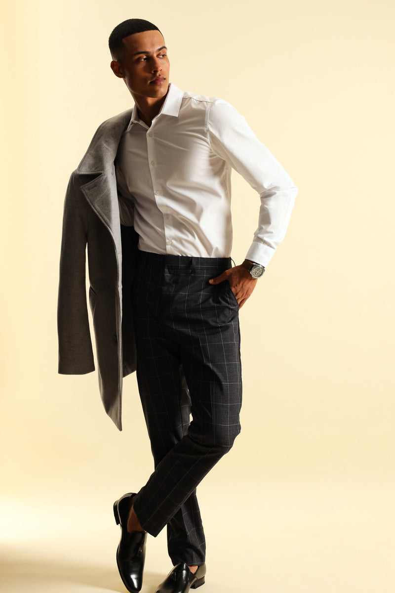 Check Trouser - Navy
