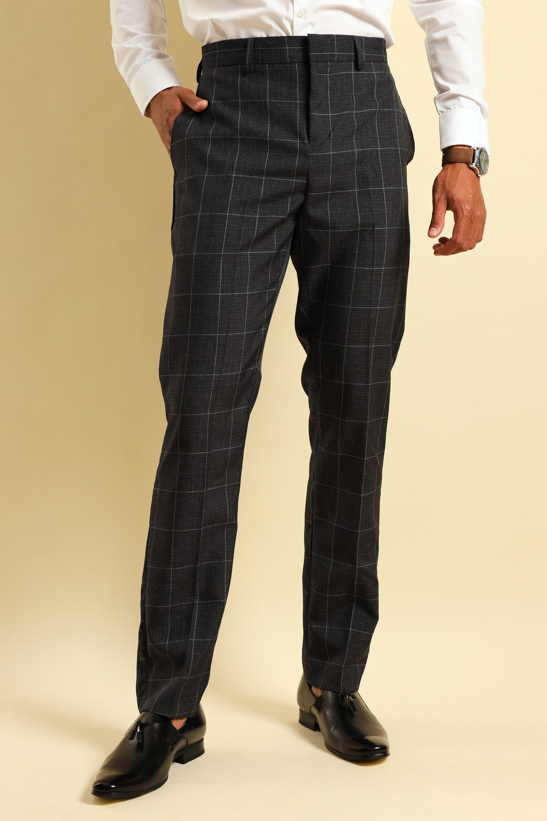 Check Trouser - Navy