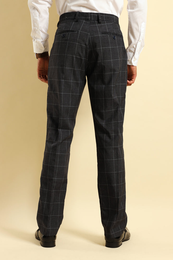 Check Trouser - Navy