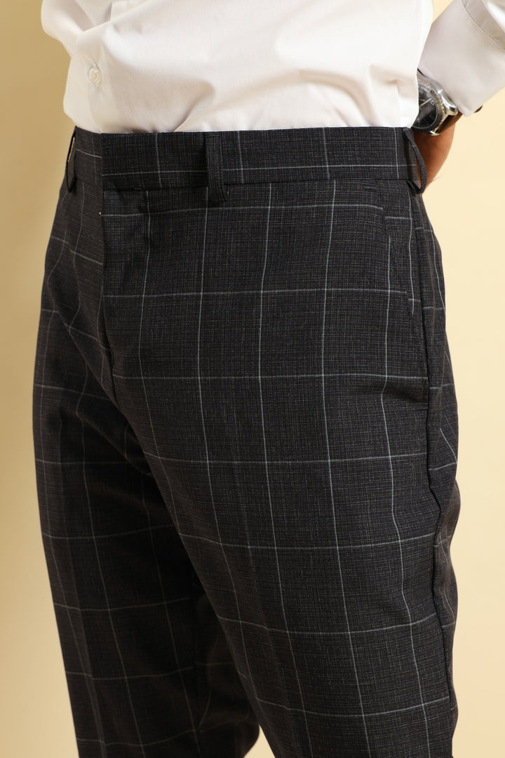 Check Trouser - Navy