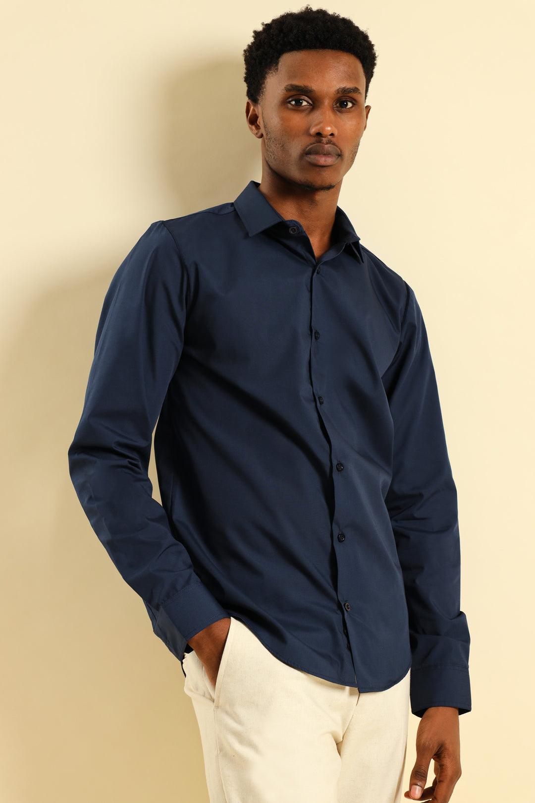 Easy Care Long Sleeve Shirt - Navy