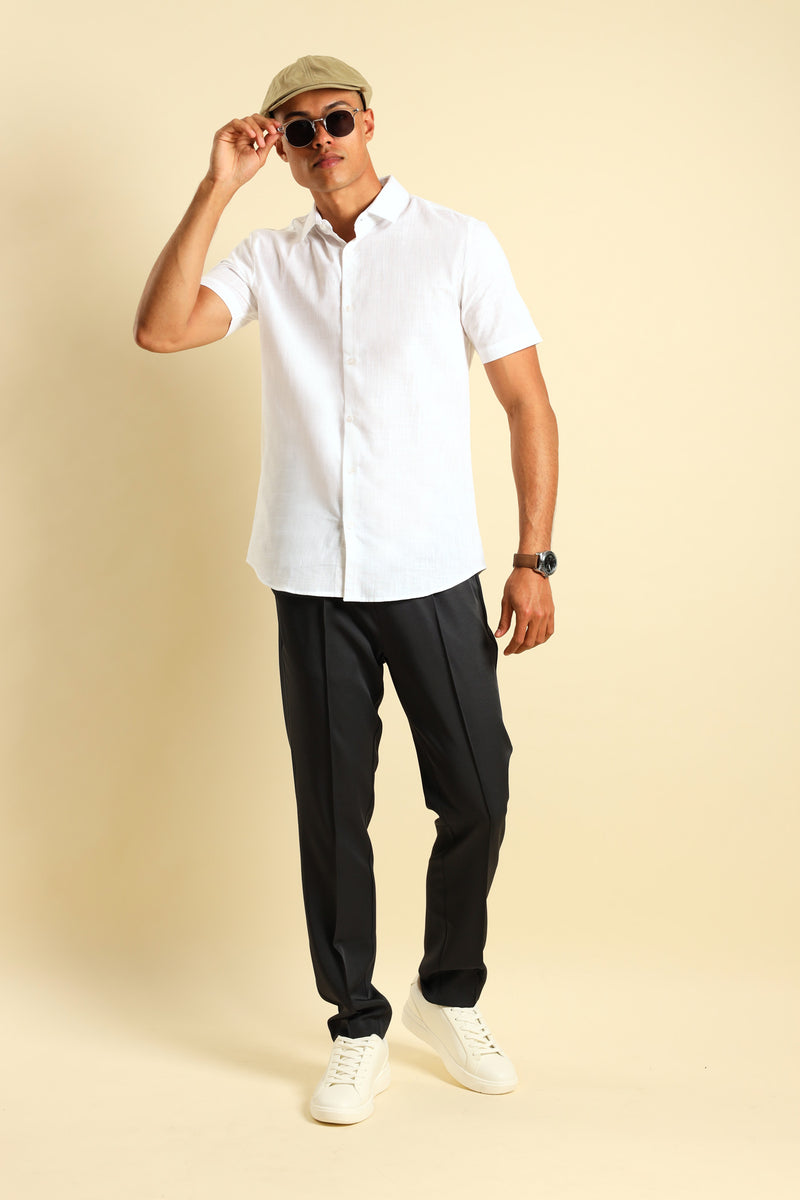 Linen Look Shirt - White