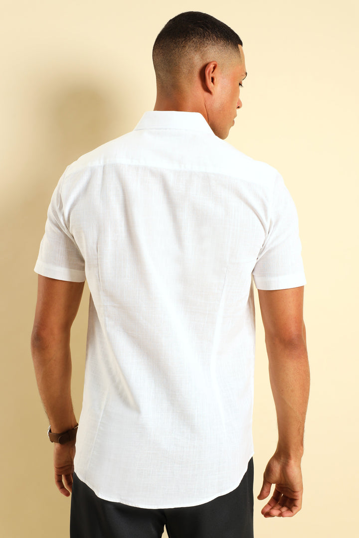 Linen Look Shirt - White