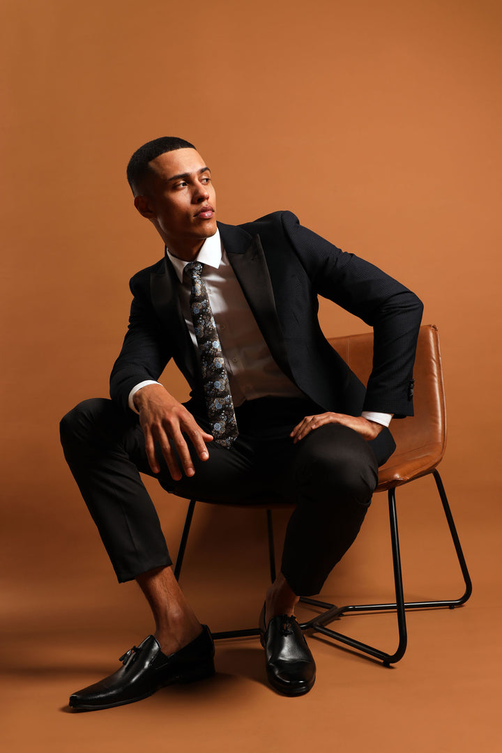 Textured Blazer - Black