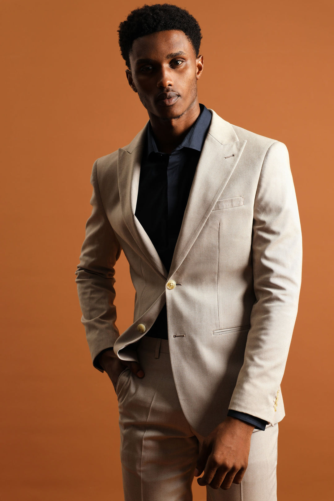 Twill Suit Jacket - Natural