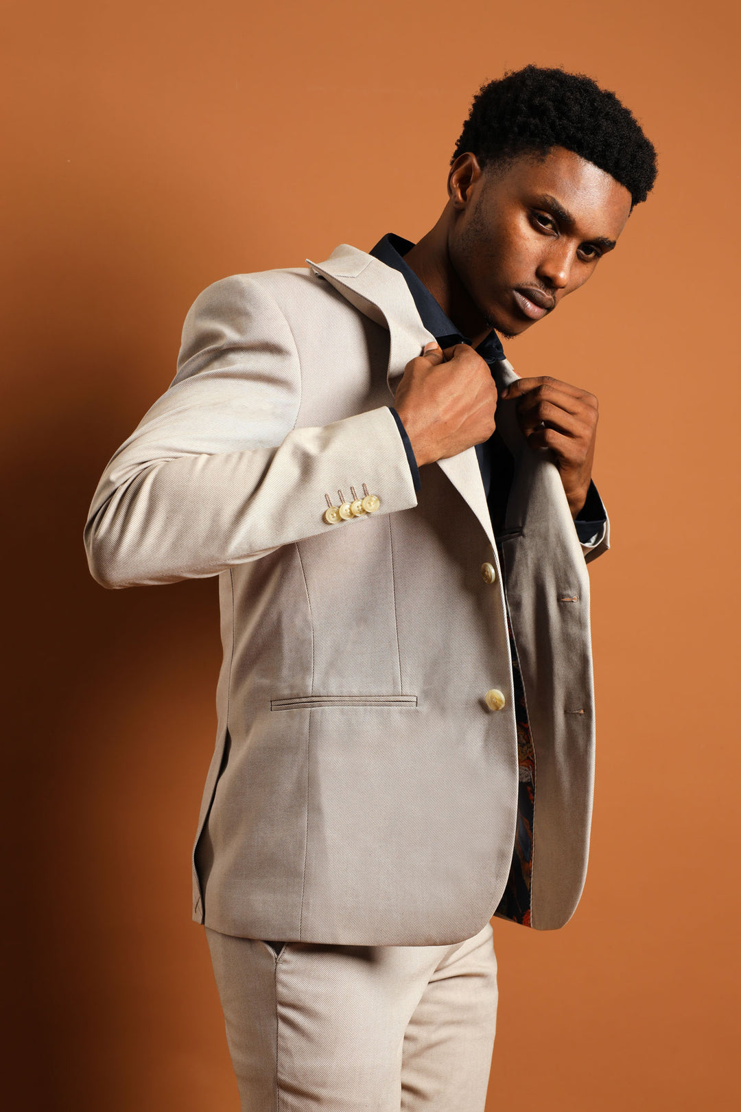 Twill Suit Jacket - Natural