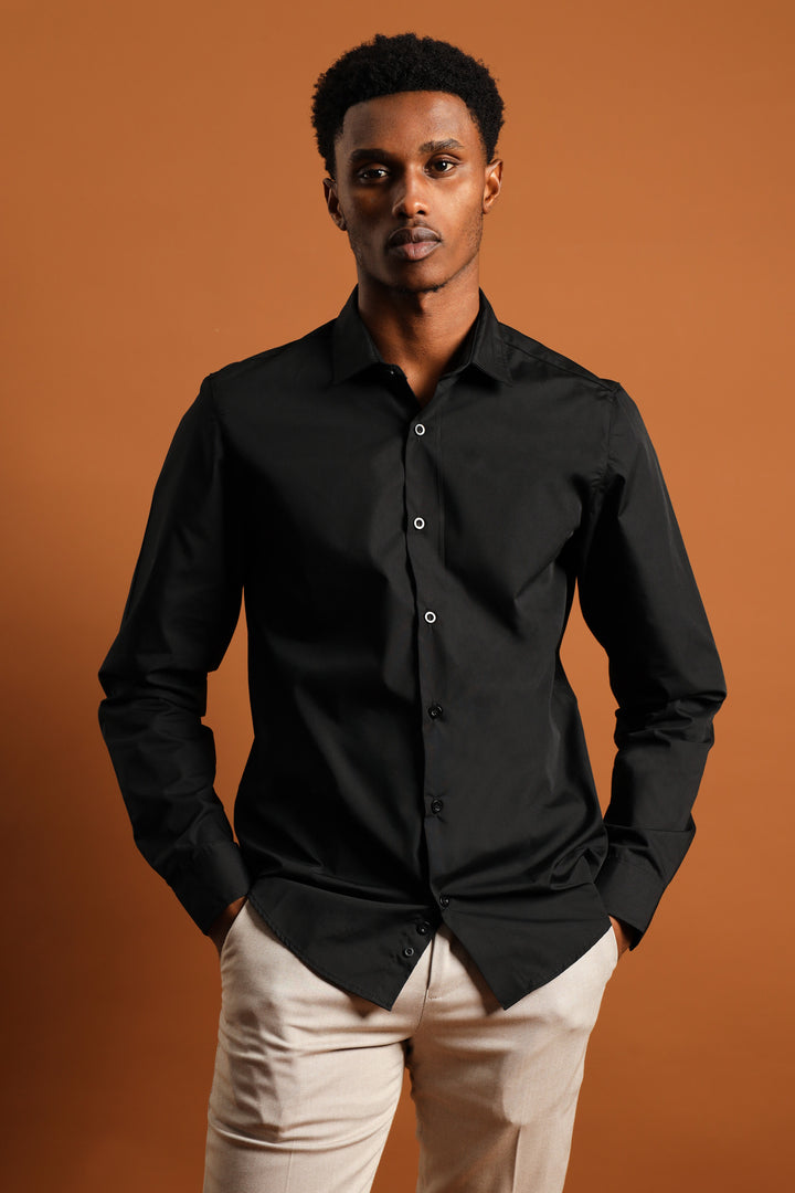 Easy Care Long Sleeve Shirt - Black