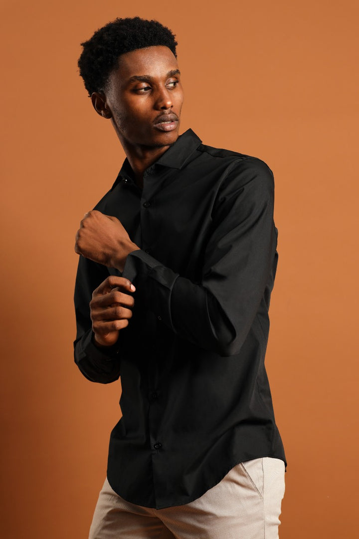 Easy Care Long Sleeve Shirt - Black