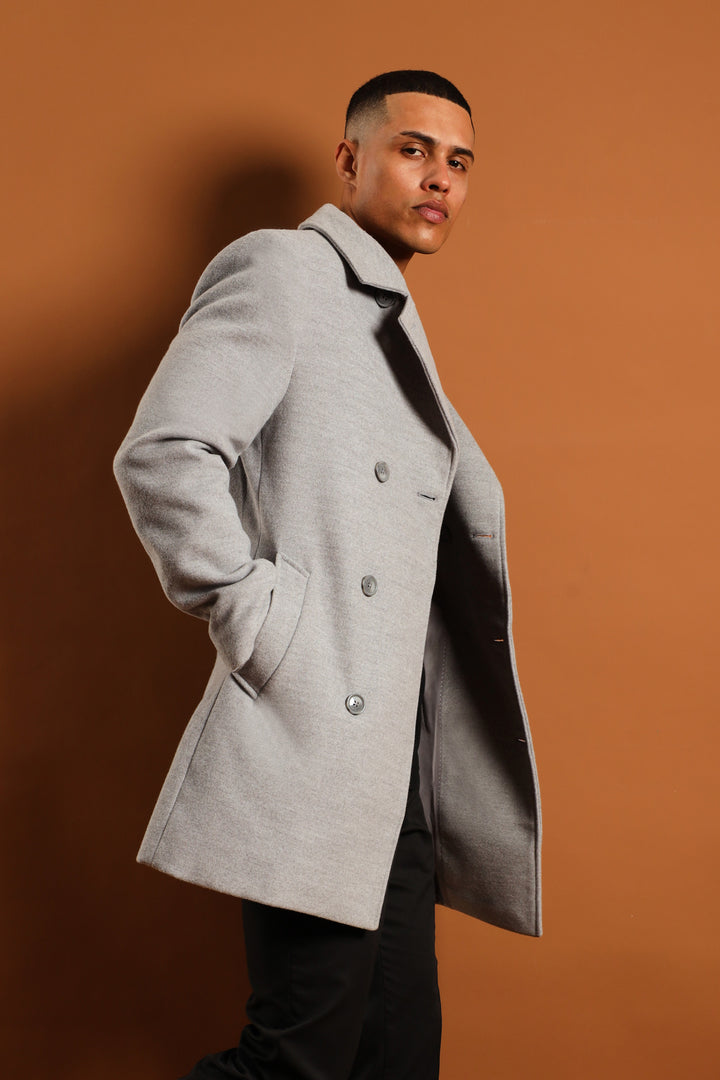 Melton Coat - Grey Melange