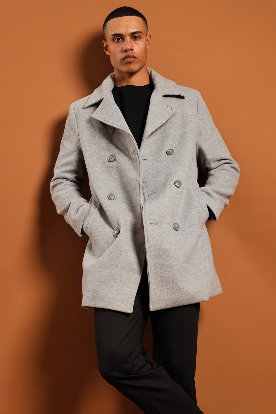 Melton Coat - Grey Melange