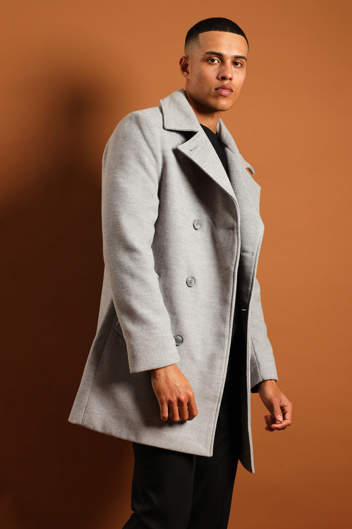 Melton Coat - Grey Melange