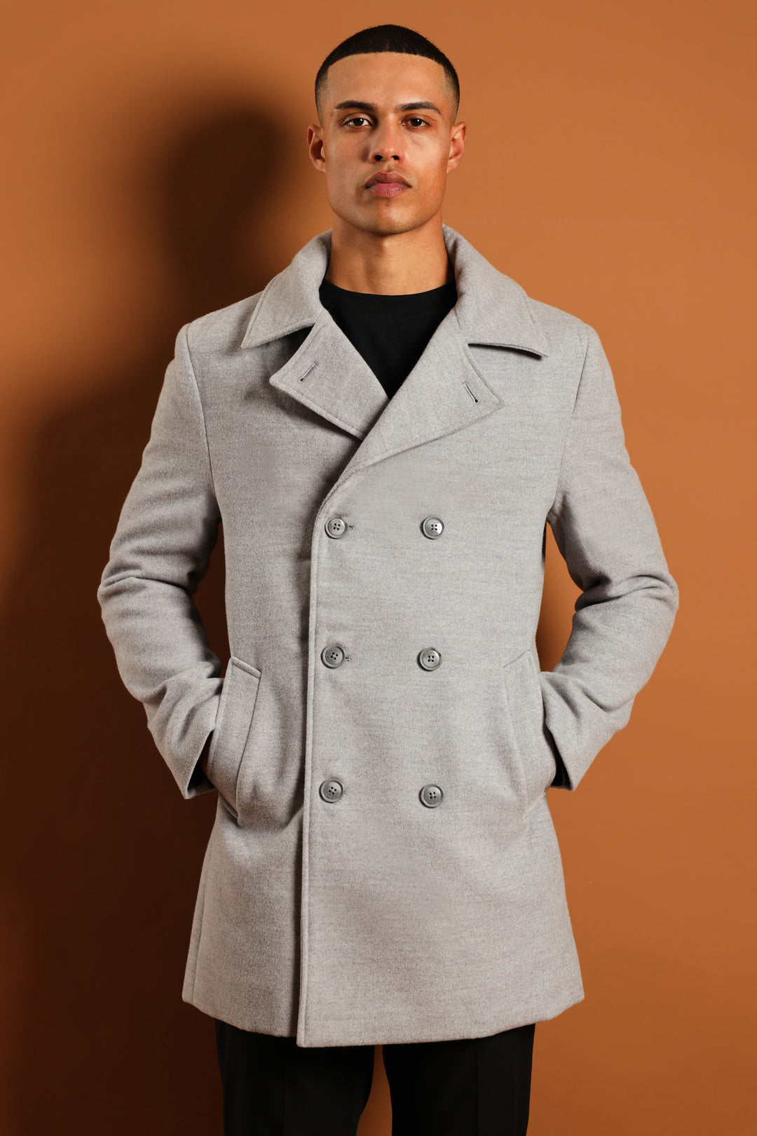 Melton Coat - Grey Melange