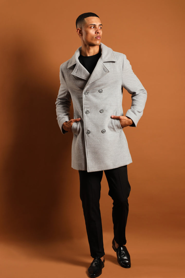 Melton Coat - Grey Melange