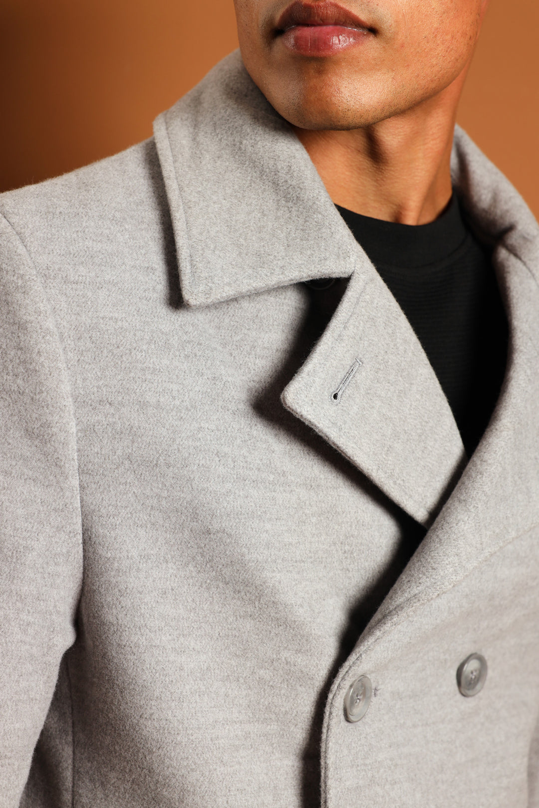 Melton Coat - Grey Melange