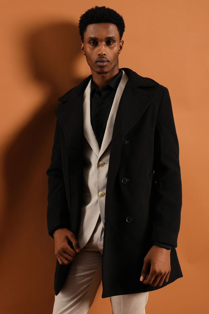 Melton Coat - Black
