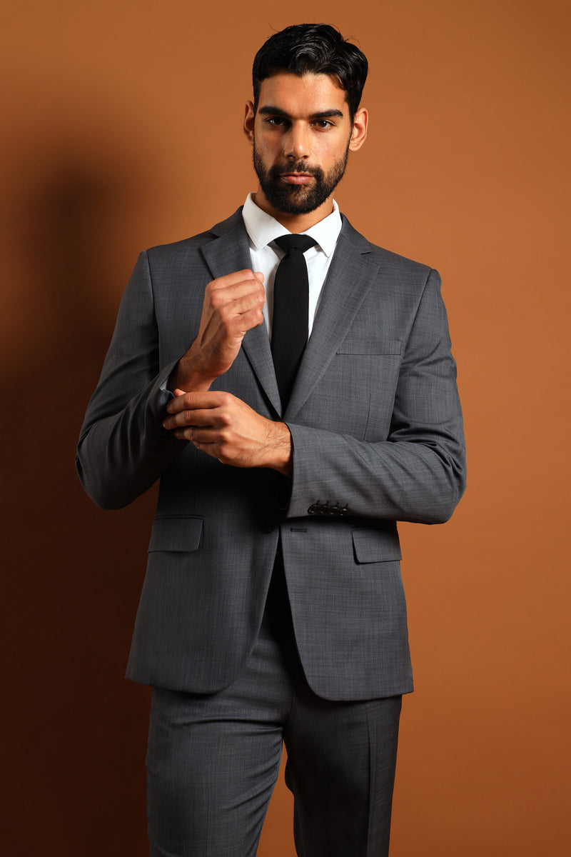 Regular Fit Essential Suit Jacket - Charcoal