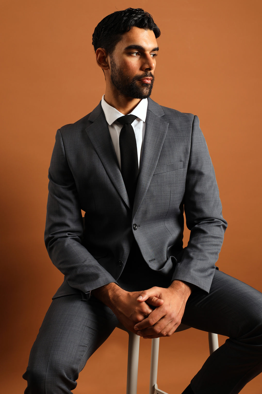 Regular Fit Essential Suit Jacket - Charcoal