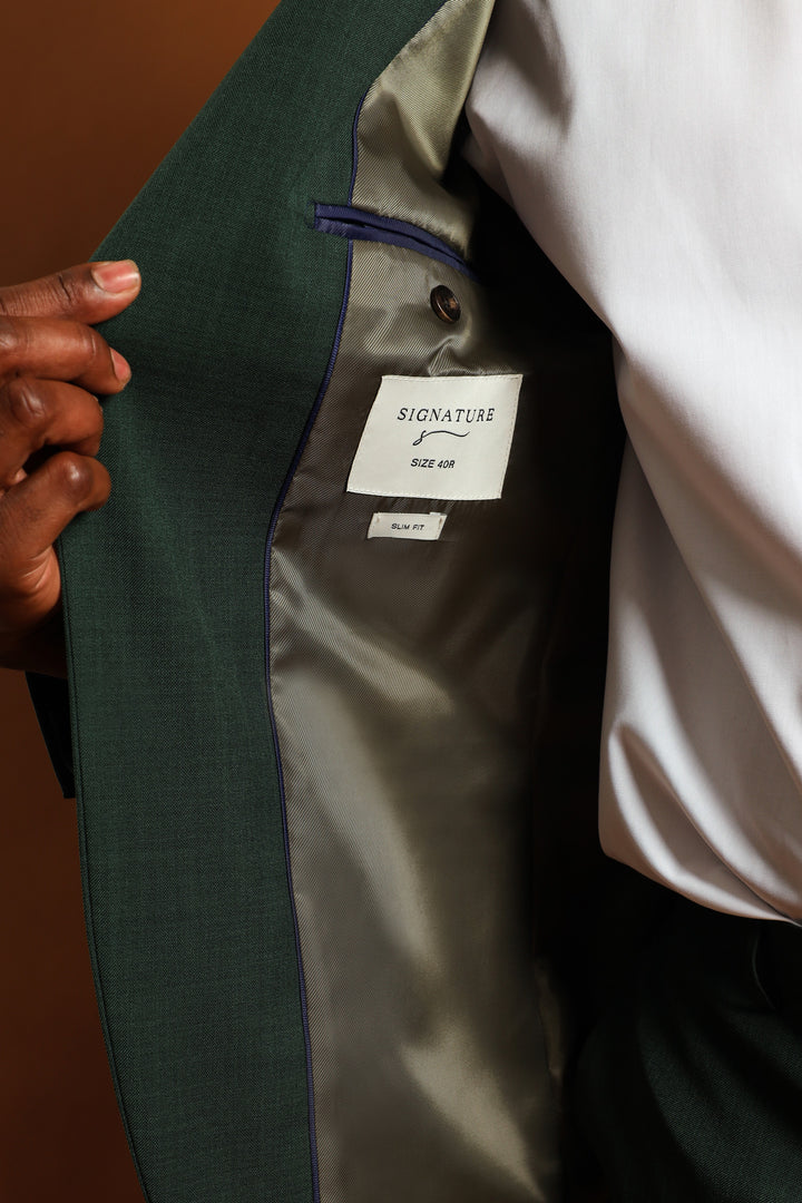 Slim Fit Essential Suit Jacket - Olive