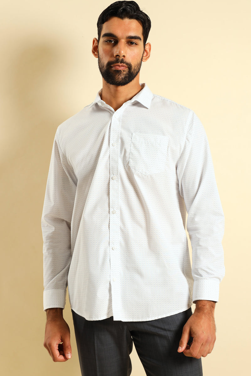 Square Spot Shirt - White/Blue