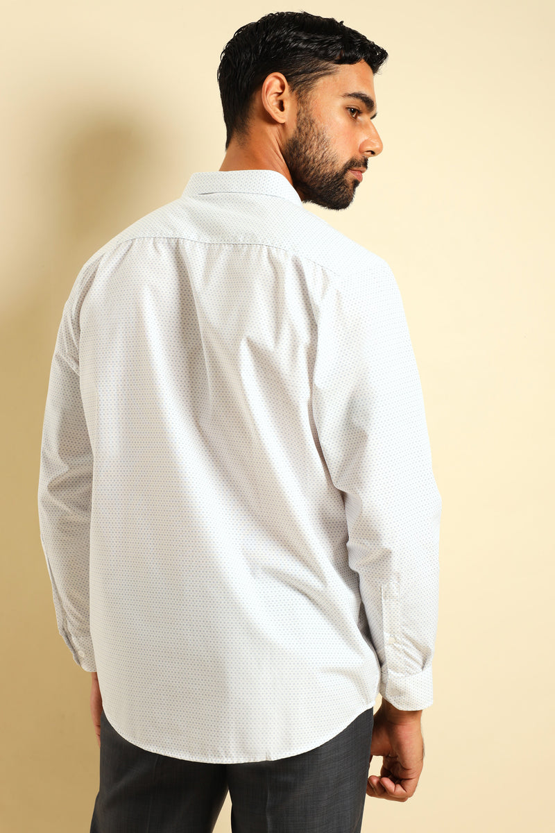 Square Spot Shirt - White/Blue
