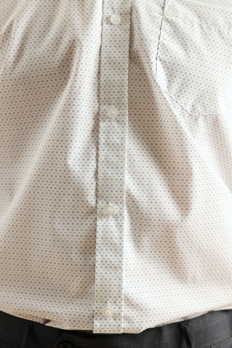 Square Spot Shirt - White/Blue