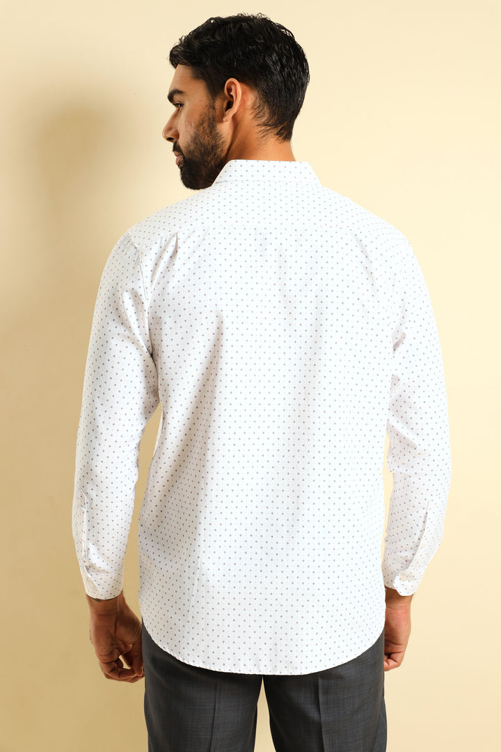 Cluster Spot Textured Shirt - White/Red