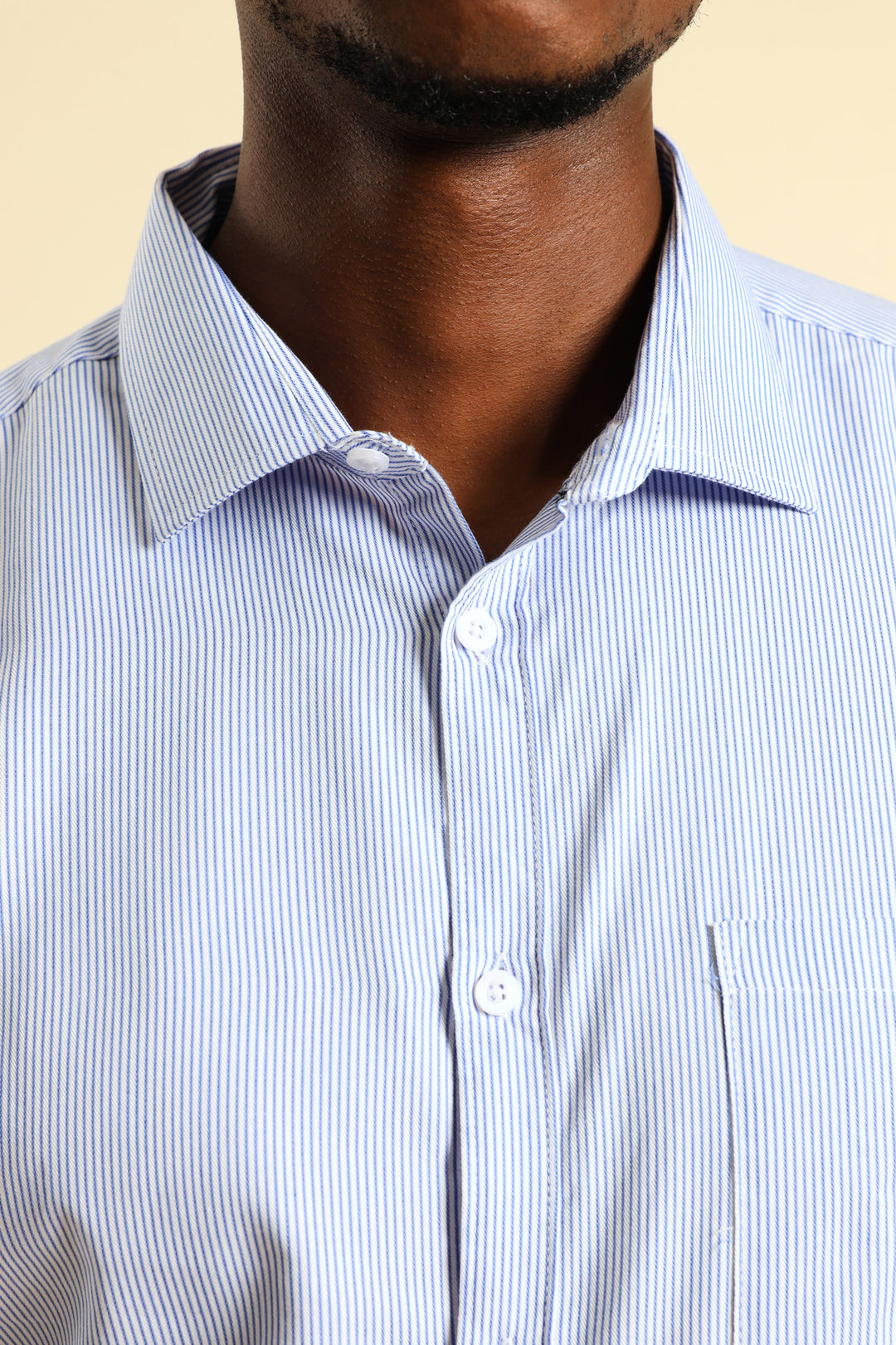 Premium Stripe Shirt - White/Blue