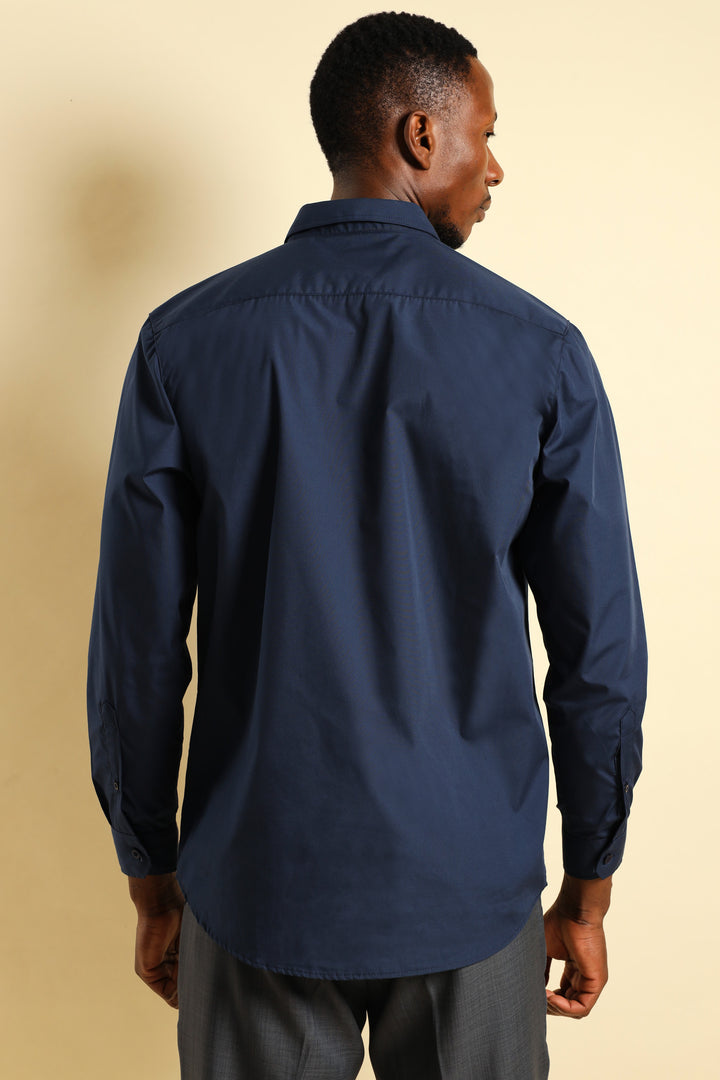 Easy Care Long Sleeve Shirts - Navy